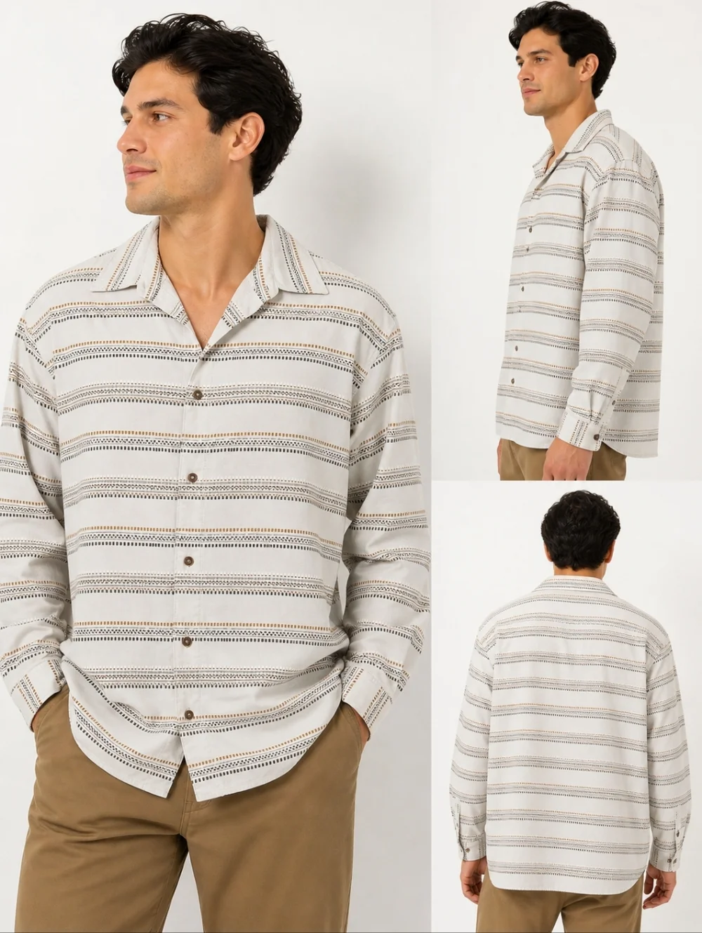 The North Face Button-Up Shirt XXL Tribal Stripe Outdoor Camp Shirt